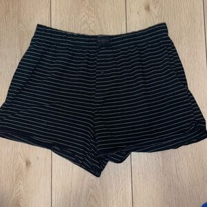 Goodfellow Button-Fly Black Striped Boxers